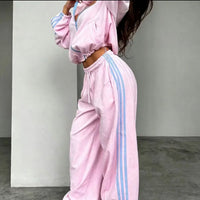 Luxe Contrast Stripe Tracksuit – Pink & Blue